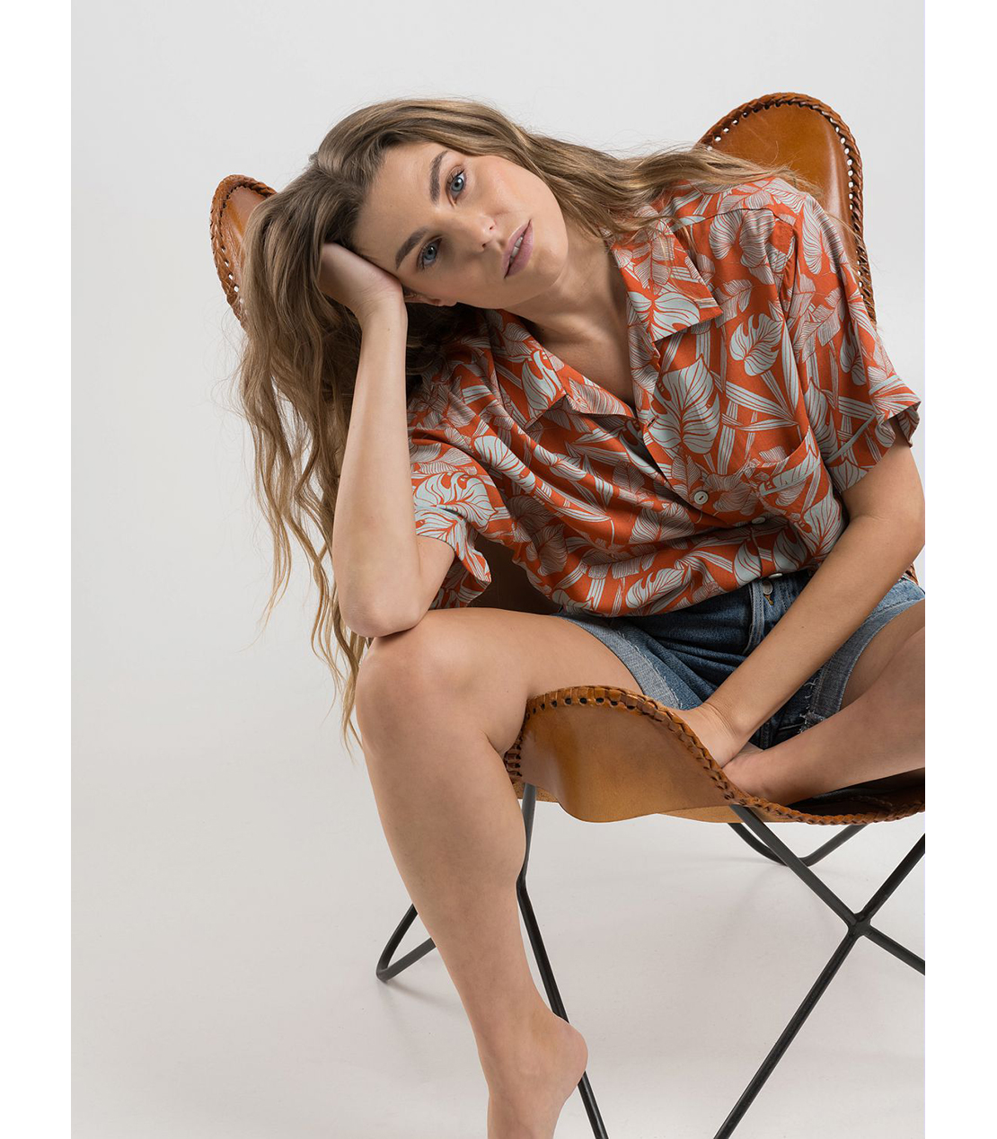 ボーイフィットハワイフィールシャツ 詳細画像 ブリック 3